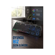 Astraltech Profesyonel Oyuncu Klavye Mouse Seti Rgb Işıklı, Türkçe Q, Dpı Ayarlı, Dayanıklı Gövde