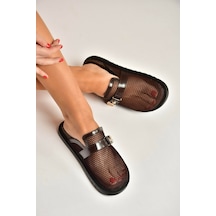 Fox Shoes Y250505015 Kahverengi File Önü Kapalı Kadın Terlik Kahverengi