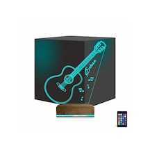 Luvivia Klasik Gitar Müzik Kişiye Özel 3d Lamba - Masa Gece Lambası Şeffaf