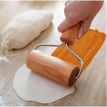 Ahşap Saplı Rulo Hamur Açma Aparatı Pürüzsüz Merdane Oklama Baklava Börek Bazlama Açma