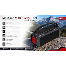 Linktech Premium Bluetooth Hoparlör - Linktech M416 Premium Ipx5 Sertifikalı Işıklı Bluetooth Hoparl