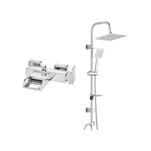 ECA Natura Banyo Bataryası+T-MAY Banyo Çam Kare Tepe Duş Takımı Seti Paslanmaz Krom