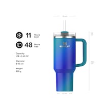 Quencher H2.0 Flowstate Pipetli Termos Bardak 1.18 Litre - Sea Glass Aura Paslanmaz Çelik Çok Renkli