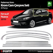S-dizayn Renault Fluence Krom Cam Çerçeve Seti 8 Prç 2010-2016 A+ Kalite