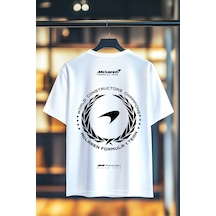 Book Orbook Mclaren Formula One Racıng %100 Pamuk Sırt Baskılı Heavy Cotton Premıum Kalite T-shırt Y353 Beyaz