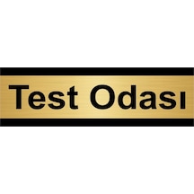 Test Odası 10x20cm Altın Renk Metal Yönlendirme Levhası