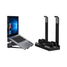 Lexroo Laptop Stand Dikey Ve Eğimli 3 Slotlu Ayarlanabilir Masaüstü Organizer Telefon Tablet Uyumlu