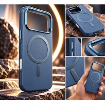 Premium Vegan Deri Kılıf Nar Cover İphone 17/18 Pro Max İle Uyumlu Magsafe