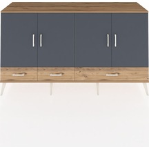 Kronos Konsol 6 Raflı 3 Çekmeceli 4 Kapaklı 176x59x99 Çam-antrasi Çam-antrasit/çam