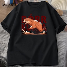 Tarzsokak Bóbr Kurwa Gladyatör T Shirt Erkekler Kadınlar İçin Roma'nın Zafer Grafik T-shirt Bober Beave 2833 Siyah