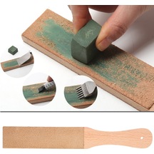 Shineyee Ahşap Kollü İki Yönlü Deri Taslağı - Deri, Mutfak Ve Av Bıçaklarını Keskinleştirme Aracı Bitkisel Çözgü Deri