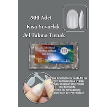500 Adet Yeni Nesil Jel Destekli Yuvarlak Kısa Takma Tırnak Seti Kısa Yuvarlak