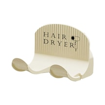 Beyaz Saç Kurutma Makinesi Tutucu Duvara Monte Kolay Kurulum Yerden Tasarruf Sağlayan Nem Geçirmez Ağır Hizmet Banyo Depolama Organizatör Beyaz