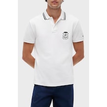 Tommy Hilfiger Logolu Pamuklu Regular Fit Polo Yaka T Shirt Erkek Polo Yaka T Shirt Mw0mw43061 Ybr Beyaz