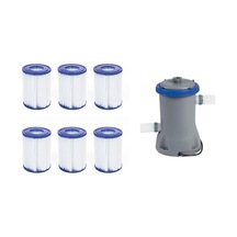 Ayrex Bestway İntex Havuzlarla Uyumlu 58383 + 58094 2006lt Devirdaim Motoru Filtre Seti Bw716