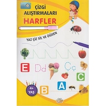 Çizgi Alıştırmaları Harfler Yaz-Çiz-Sil ve Öğren Kalem Hediyeli