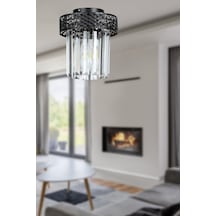 Begüsa Sitrus Tekli Siyah Lux Kristal Taşlı Tavan Montaj Avize