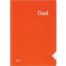 Cool A4 72 Yaprak Plastik Kapak Spiralli Defter 321612 Kareli Turuncu