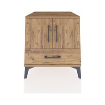 Kronos Komodin 2 Raflı Tek Çekmeceli 2 Kapaklı 60x59x64 Çam-çam Atlas Çam