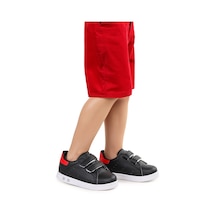 Kiko Kids Royzo Cırtlı Işıklı Erkek Bebek Spor Ayakkabı Siyah - Kırmızı