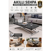 Home Üst Tabla Mdf Siyah Mermer Oval Köşe Alt Krom