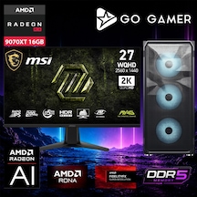 Go Gamer AE876D R9-9900X3D 32 GB 2 TB SSD RX9070XT 16 GB 27" Free Dos Oem Paket Masaüstü Oyuncu Bilgisayarı