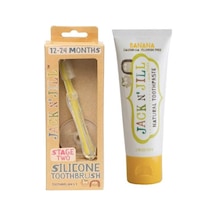 Jill Bebek Diş Fırçalama Seti Silikon Diş Fırçası + Muz Aromalı Macun 50g