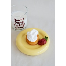 Seramik Küçük Boy Sarı Donut Tatlı Sunum Tabağı Sarı - 707199778 Sarı