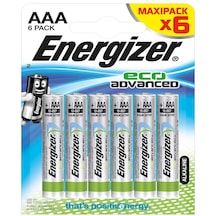 Energizer Eco Advanced Alkalin AAA İnce Kalem Pil 6'lı