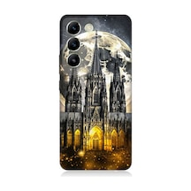 Vivo V30 Lite Uyumlu Ay Ve Katedral  Desenli Silikon Kılıf