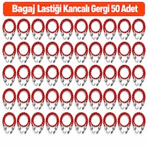 Bagaj Lastiği Kancalı Gergi 50 Adet - 90 Cm Bagaj Lastiği/halatı - Kırmızı-siyah Renk Kırmızı - Siyah