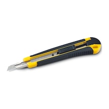 Mas 2740 Profesyonel Maket Bıçağı, Metal Ağızlı, Kauçuk Kaplı, 9mm Genişlik, Otomatik Kilit Sistemli, Siyah-sarı