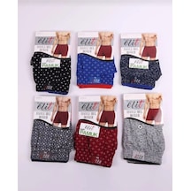 Tutku Elit 1102 Erkek Karışık Desenli Havlu Bel Boxer 12 Adet Çok Renkli