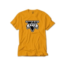 GTA Five Black Logo  Sarı Tişört Sarı