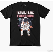 Flood Of Style Komik Anksiyete Astronot Yankıları T-shirt Erkekler Kadınlar Için % 100% Pamuk T Shirt Kısa K Siyah