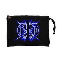 Dream Theater Blue Logo Siyah Clutch Astarlı Cüzdan / El Çantası Siyah