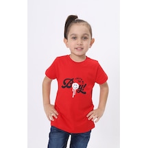 Toontoy Kids Toontoy Erkek Çocuk Baskılı Bisiklet Yaka Kısa Kollu Tişört Beyaz