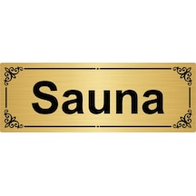 Sauna 7x20cm Altın Renk Metal Yönlendirme Levhası