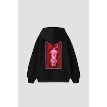 Pink Panther Baskılı Oversize Unisex Beyaz Siyah