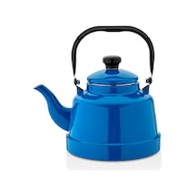 Ebru Eç18 Emaye Çaydanlık Üstten Kulplu Demlik Bütün Boylar Kamp 2.5 L Mavi