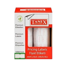Tanex 12x21 6 Lı Motex Flo Kırmızı Çizgili Etiket 12