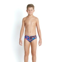 Speedo Endurance 10 Erkek Çocuk Slip Yüzücü Mayosu - Mavi/Kırmızı 22
