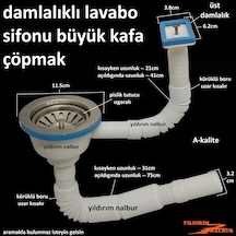 Çöpmak Körüklü Sifon Üstten Damlalıklı Lavabo Sifonu Lavabo Borus