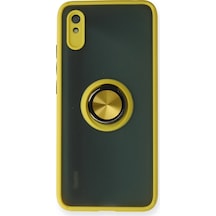 Ilkeshop Newface Xiaomi Redmi 9a Kılıf Montreal Yüzüklü Silikon Kapak - Sarı