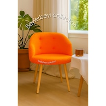 Yeni Tasarım ,sırtlı Berjer Neon Turuncu Renkli Peluş Kumaş, Dekoratif Puff,çay Seti, Koltuk Turuncuxx
