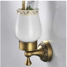 Besthome1 Duvar Takılı Bronz Gömlekli Banyo Dolabı - Seramik Bardaklı, Aşınmaya Dayanıklı, Geniş Kapasiteli, Kolay Kurulum Bey Beyaz