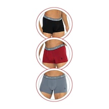 U.S. Polo Assn. U.s Polo Assn. 80540 Erkek Pamuklu 3'lü Boxer-bordo&siyah&antrasitmelanj Siyah