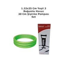 Wıseos 1.22x25 Cm Yeşil 3 Boğumlu Havuz 30 Cm Şişirme Pompası Set