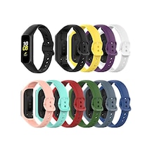 Samsung Galaxy Fit2 Bileklik Kayışı Termoplastik Kordon Cordfit Lacivert Çok Renkli
