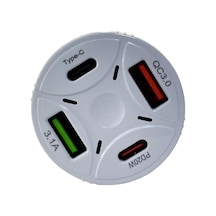 Tonex 4a 53w 2x Pd + 2x Usb-a Araç İçi Şarj Adaptörü -